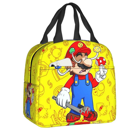 Custom Mario SuperBros Insulated Lunch Bag Reusable Thermal Cooler Lunch Box M19