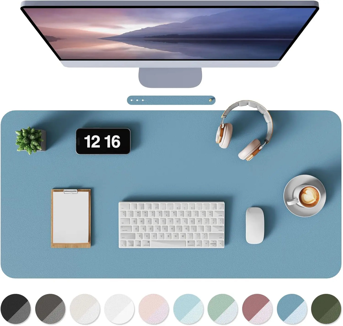 Non-Slip Desk Mat, Waterproof Desk Pad Table Protector, Large Mouse Pad Leather Writing Mat with Suede for Office /Home/Decor
