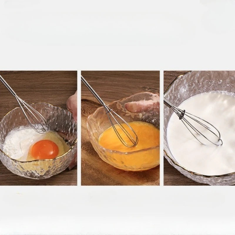 1pc Premium Stainless Steel Whisk with Solid Wood Handle - Perfect for Blending, Whisking & Stirring in the Kitchen