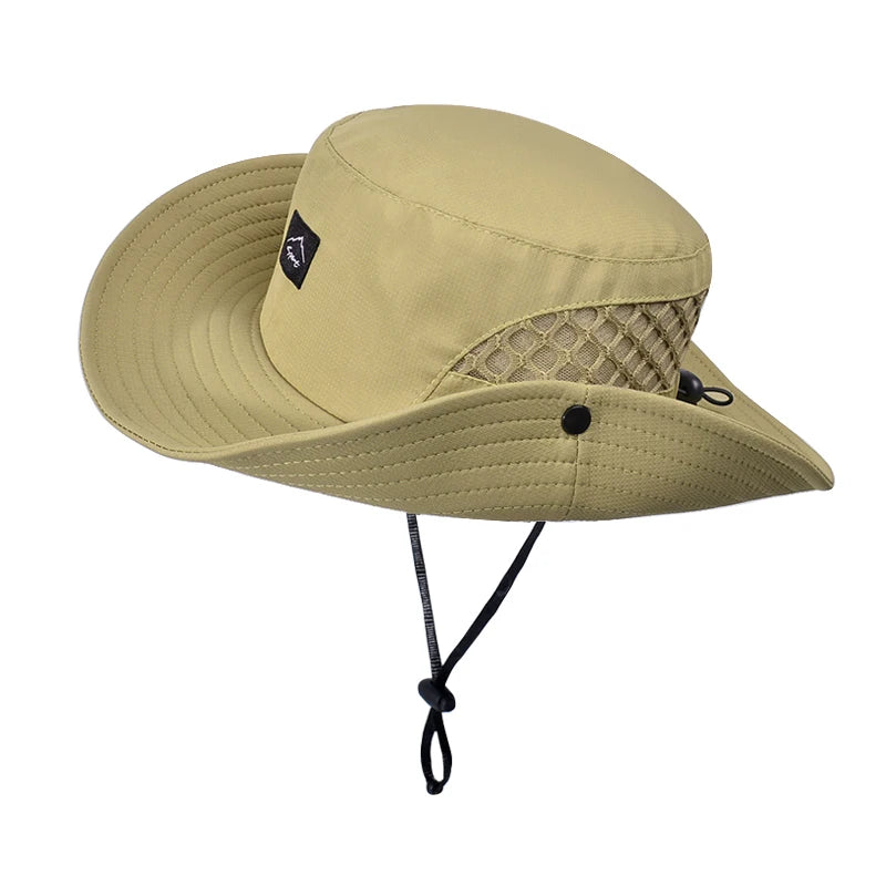 Xinbaoguan 100% polyester 9228 summer men's breathable sun shading large brimmed basin hat sun protection fisherman hat