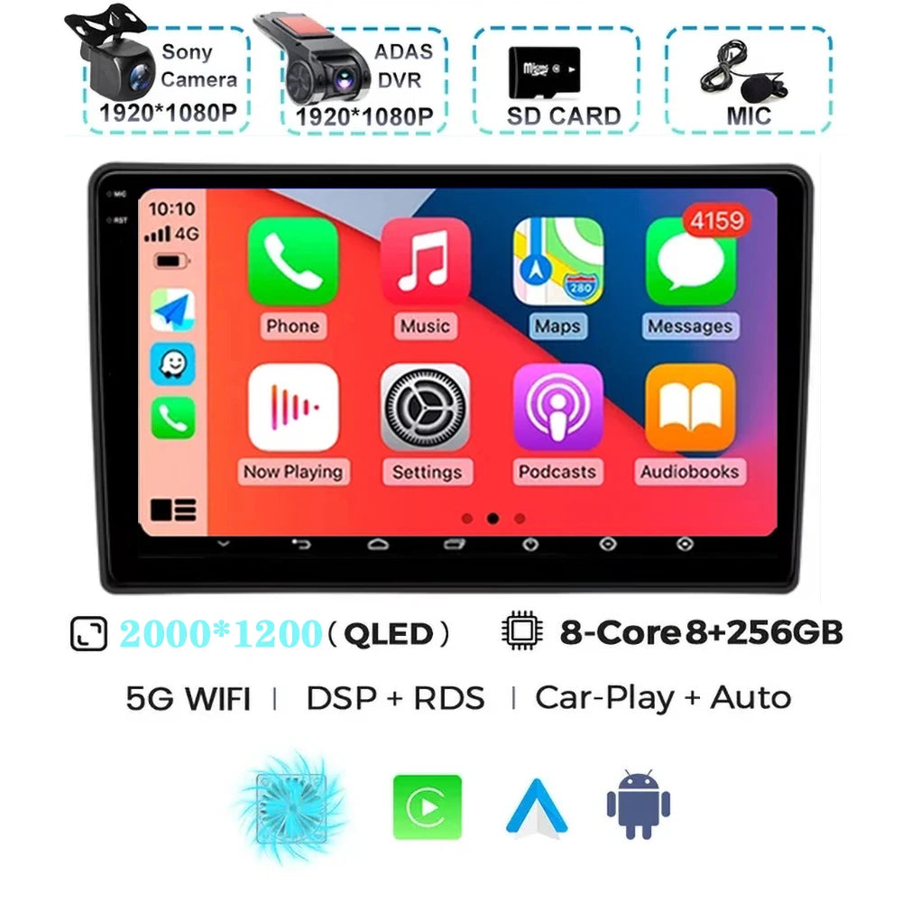 For Citroen C5 2008 2009 2010 2011-2017 Android 15 Carplay Auto Car Radio Multimedia Video Player Navigation GPS No 2Din 2 Din