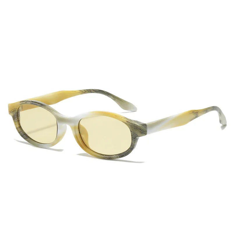 JNPCXI Oval Sunglasses Women Punk Double Color Shades UV400 Retro Men Trending Sun Glasses Clear Lens Frame