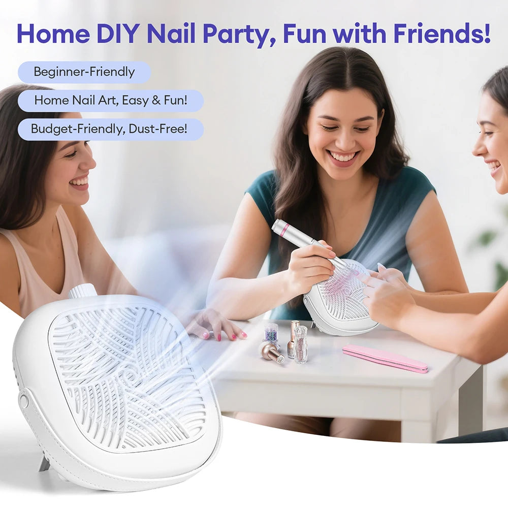 5300PRM Super Suction Mini Portable Nail Dust Collector Turbine Brushless Powerful Nail Dust Extractor 6o° Vertical Stand Use