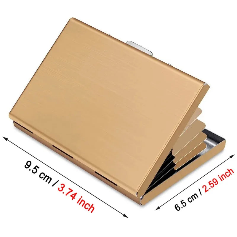 Color Slim AntiRFID Metal Wallet Men Minimalist Credit Card Holder Aluminum Case
