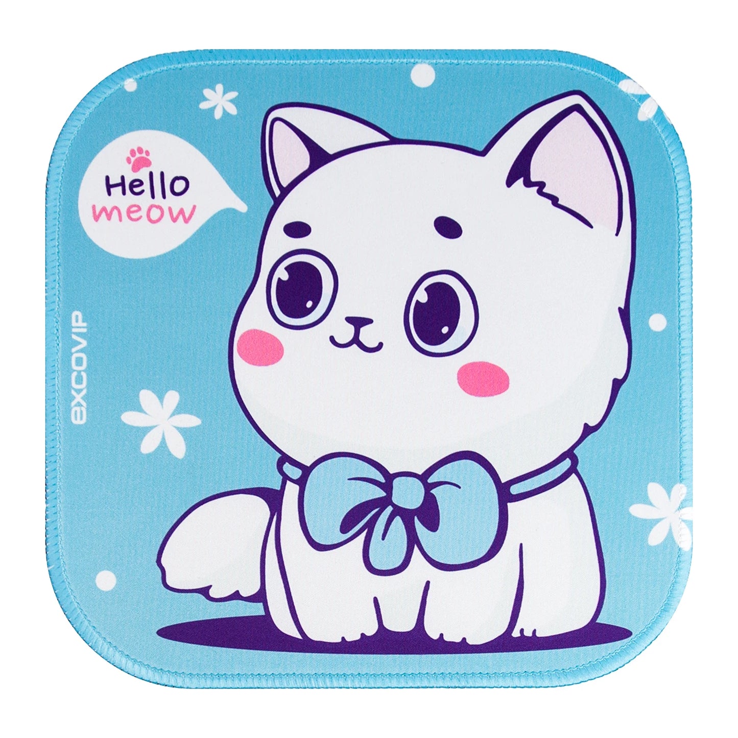 EXCO Cute Mouse Pad Small with Stitched Edge Square Gaming Computer Mousepad Mat Non-Slip Rubber Base for Office Home Portable