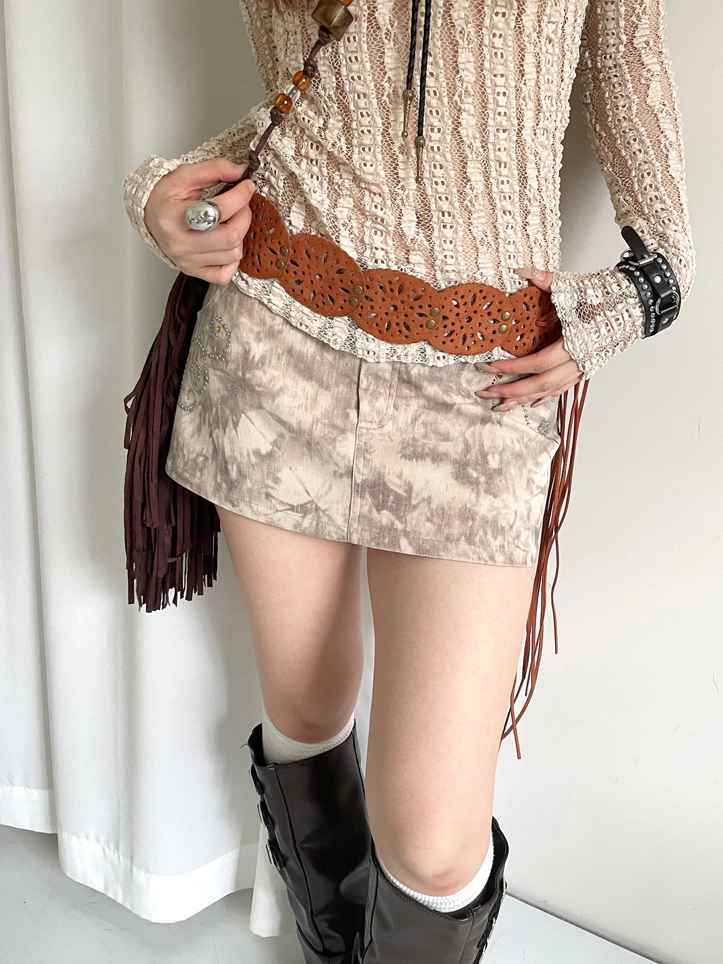 Retro Ethnic Brown Wide Belt For Women Bohemian Waistcoat With Skirt And Jeans Straps