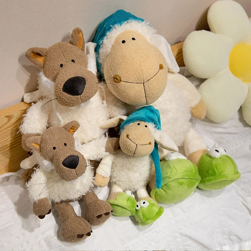 25/35/50cm Sleepy Sheep wolf in sheep clothing Plushie Lamb Toy Cute Soft Gift Plush Toy Holiday Gift Plush Sheep For Boy Girl
