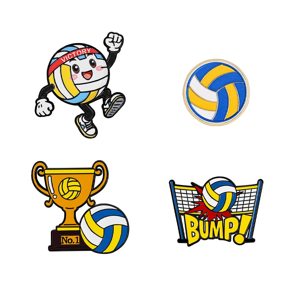4pcs Football Player Enamel Brooch Creative Design Sport Metal Badge Punk Lapel Pin Jewelry Friend Gift