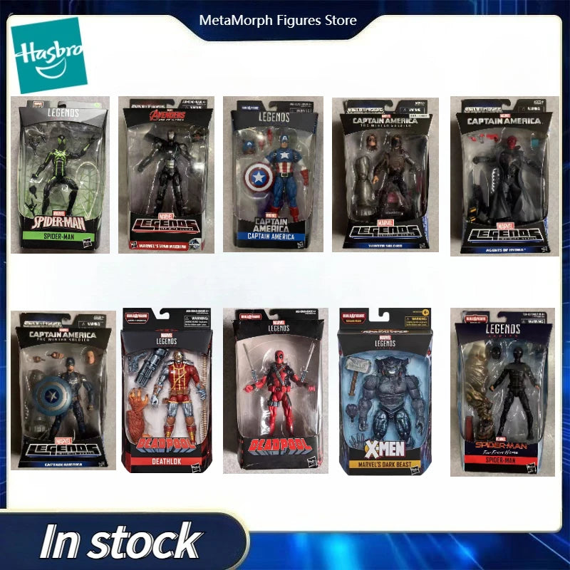 Original Hasbro Marvel Legends SPIDER-MAN/DARK BEAST/DEADPOOL/DEATHLOK/CAPTAIN AMERICA/WINTER SOLOIER/ WAR MACHINE Anime Figure