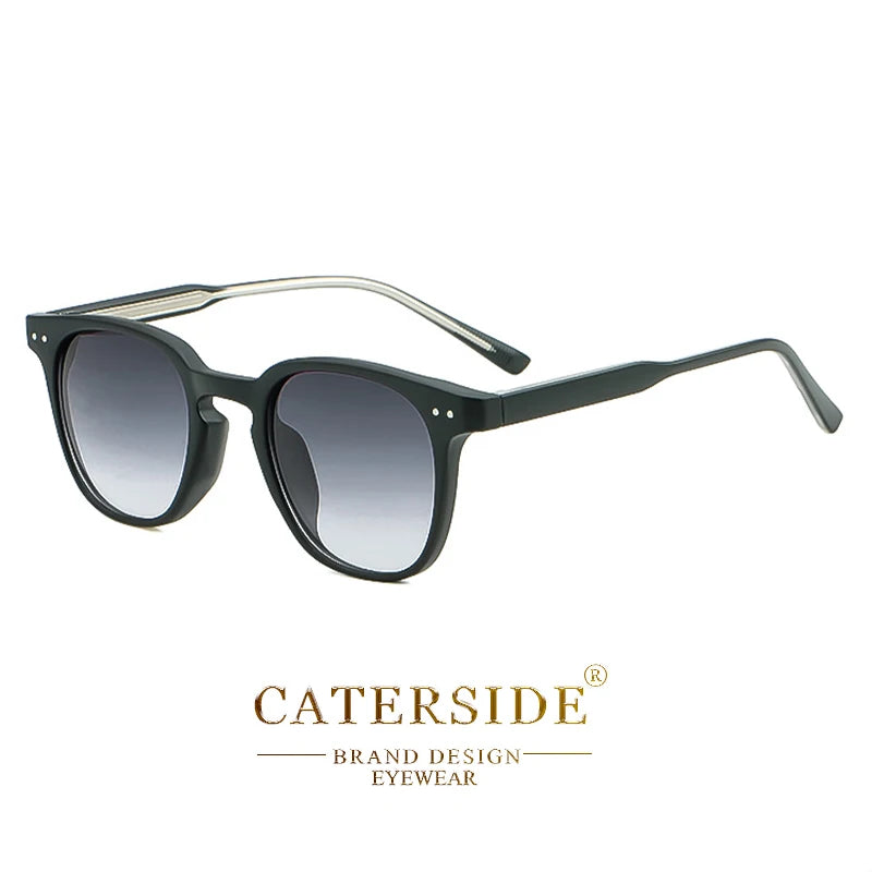 CATERSIDE Round Retro Sunglasses Men's Punk Fashion Brand Design Sun Glasses Women Travel Outdoor UV400 Shades Propionic Temple