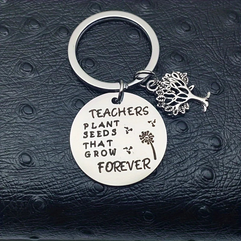 Teacher Appreciation Keychain "Teachers Plant Seeds That Grow Forever" The perfect gift for a teacher's birthday or graduation!