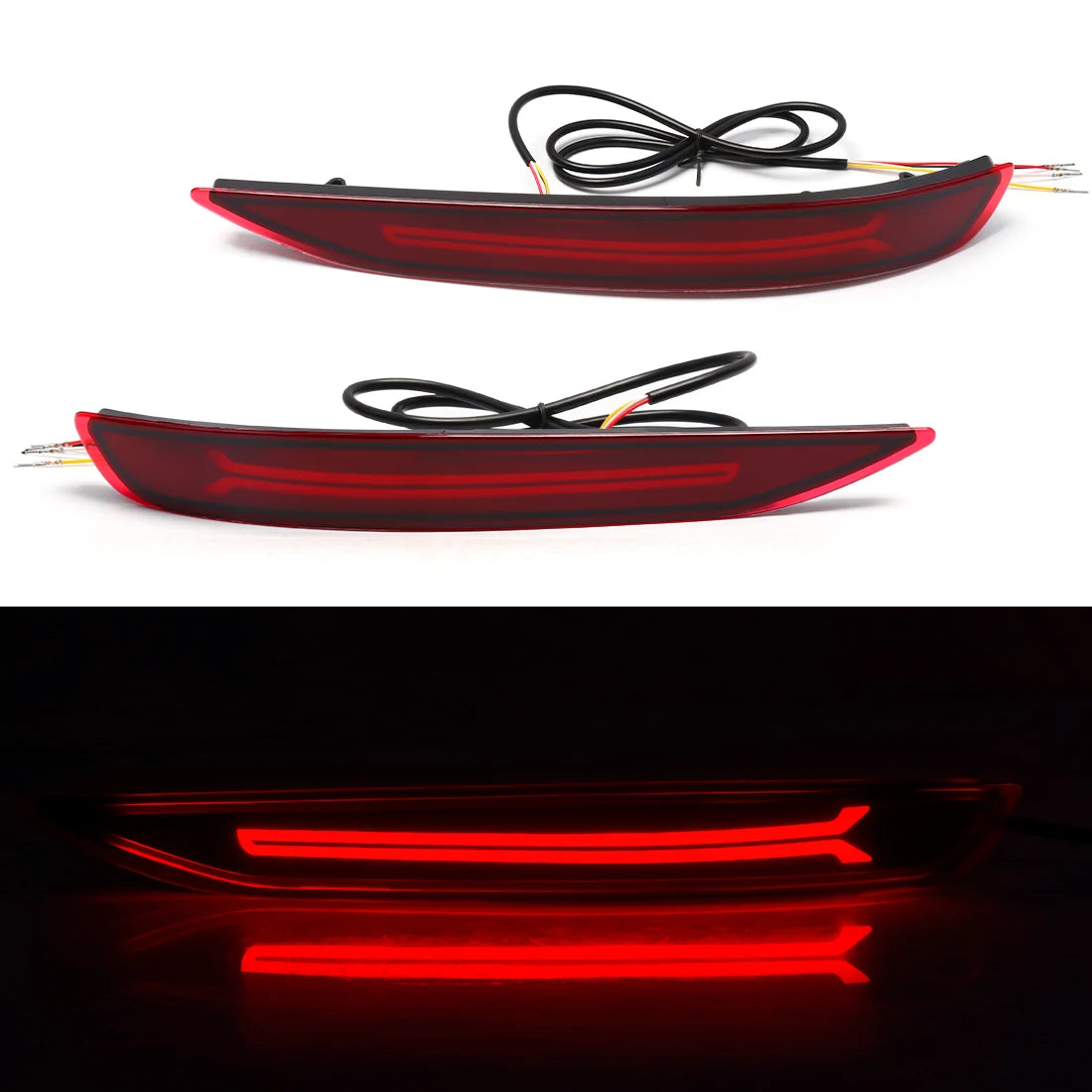 LED Rear Bumper Reflector Light For Chevrolet Equinox 2017 2018 2019 2020 2021 2022 Brake Warning Dynamic Turn Signal Lamp 12V