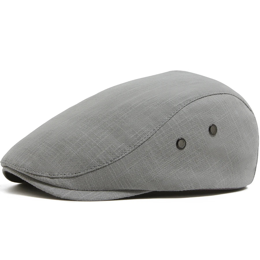 Men Linen Flat Cap Summer Breathable Newsboy Ivy Gatsby Beret Hat Wmoen Casual Vintage Driving Cabbie Hat With Ventilation Holes
