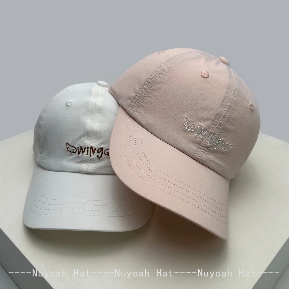 New Men Women Cute Quick-dry Embroidered Wing Letters Baseball Hats Sunshade Elastic Versatile Simple Peaked Caps Fashion Casual