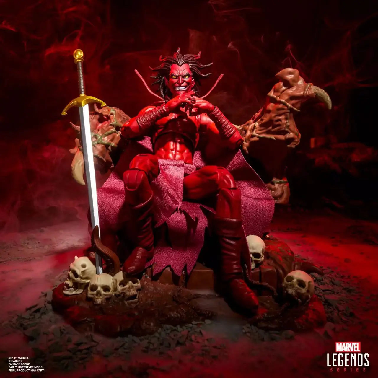 Original Hasbro Marvel Legends Series Mephisto Hell Throne Set ML Anime Figure Toy Collection Model