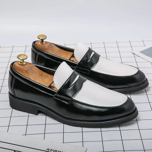Classic Formal Shoes Man Casual Brogue Loafers Men High Quality Social Leather Shoes Slip On Business Dress Man Leather Shoes