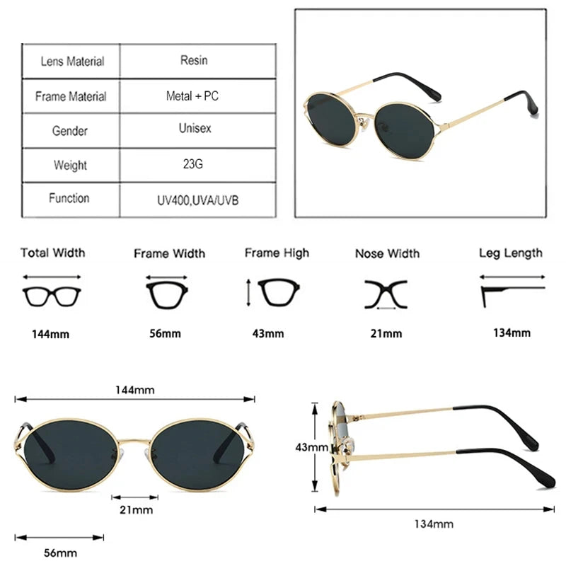 JNPCXI New Retro Round Metal Men Sunglasses Fashion Clear Gradient Punk Women Sun Glasses Shades UV400