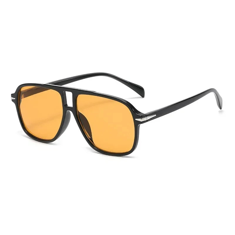 JNPCXI Retro Double Bridges Men Pilot Sunglasses UV400 Rivets Decoration Leopard Shades Women Trending Sun Glasses