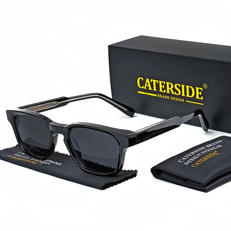 CATERSIDE Retro Square Sunglasses Men Punk Small Frame Brand Designer Sun Glasses Women Outdoor Travel Party Eyewear Best Gift