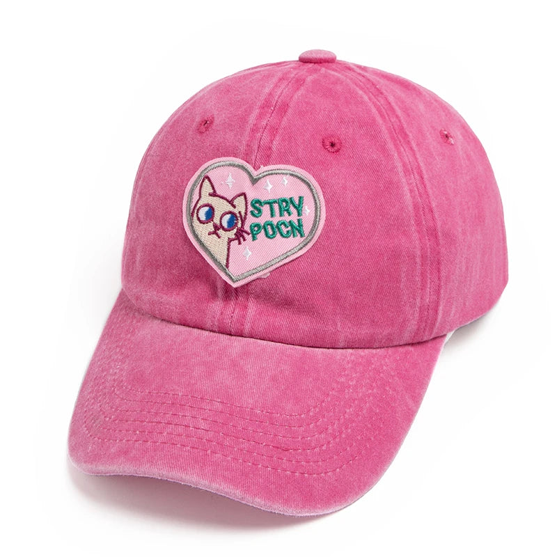 CNTANG 2024 Summer Women's Baseball Cap Fashion Embroid Cotton Sun Visor Casual Solid Color y2k Pink Cap For Girls Adjustable
