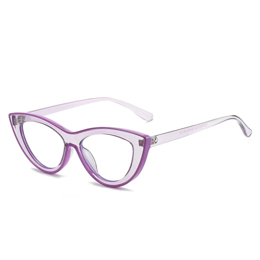 JNPCXI New Blue Light Glasses Women Cat Eye Eyeglasses Frames Computer Glasses Clear Spectacles Small Oval Clear Frames Ladies