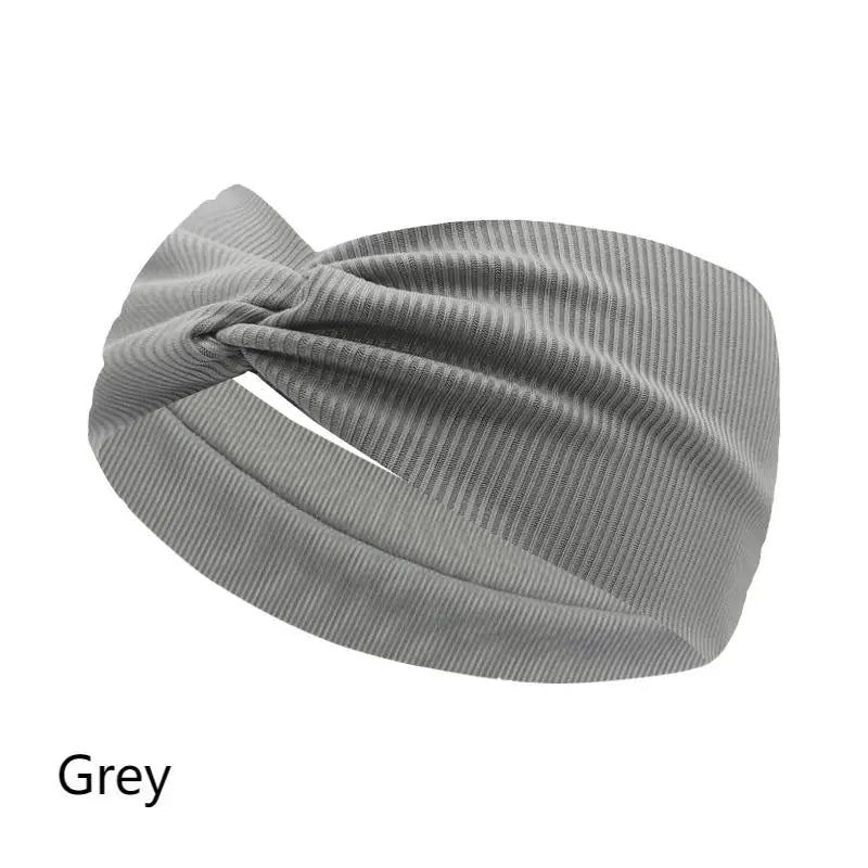 The Silky Threaded Fabric Twist Headband Yoga Workout Running Sport Elastic Hair Bands for Women's Turban Hair Wrap for Girls