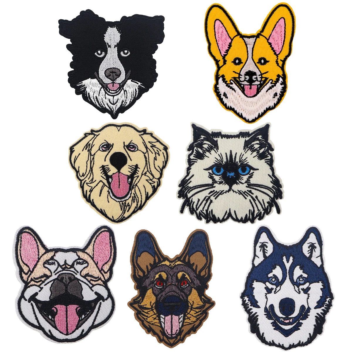 Cute Pet Dogs Embroidery Patch Cartoon Animals Iron On Patches For Clothing Thermoadhesive Patches On Clothes DIY Sew Badges