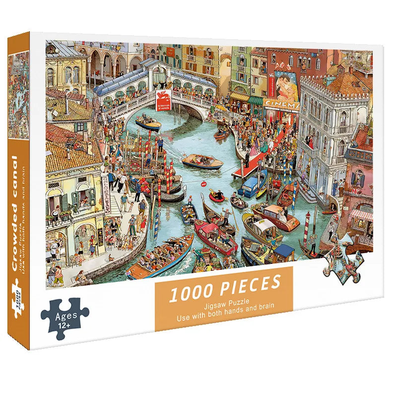 75*50CM Adult 1000 Pieces Paper Jigsaw Puzzle Lovely Cure High Difficulty Decompression Puzzle Birthday Gift  Educational Toy