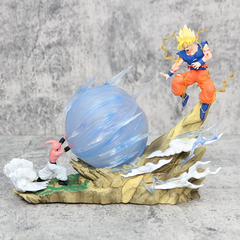 9" Dragon Ball Z Buu Boubou vs Goku Model Super Saiyan Genki Bomb Action Figure