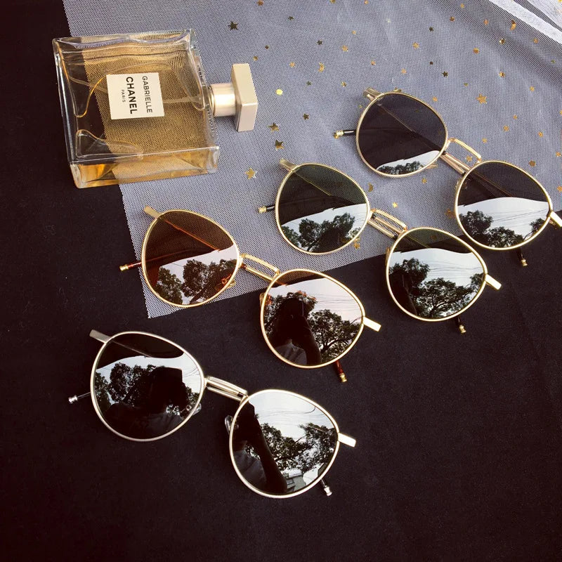 CATERSIDE New Retro Round Polarized Sunglasses Men Metal Small Frame Punk Sun Glasses Women Fashion Party Outdoor Driving UV400