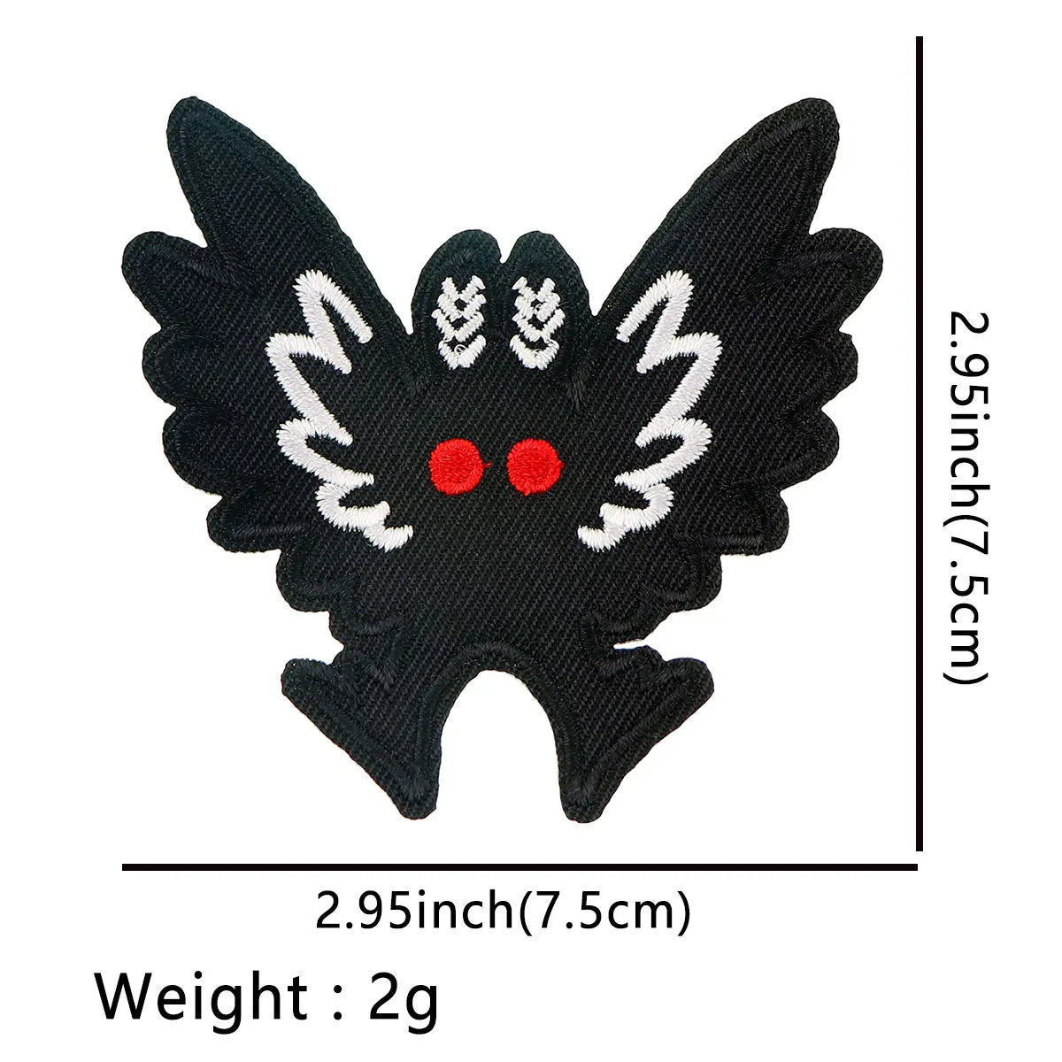 Black Moth Patch Punk Iron On Patches For Clothing Thermoadhesive Patches DIY Applique Embroidered Patch For Jackets Badges