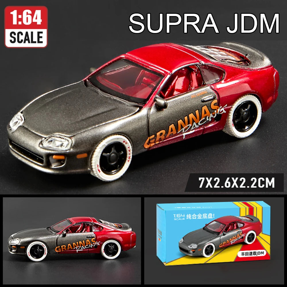 1:64 Alloy Sports Car Series Firebird JDM Daytona Stardust Corvette T1 Minivan GT500 Diecast Models Toys Boys Collecting Hobbies
