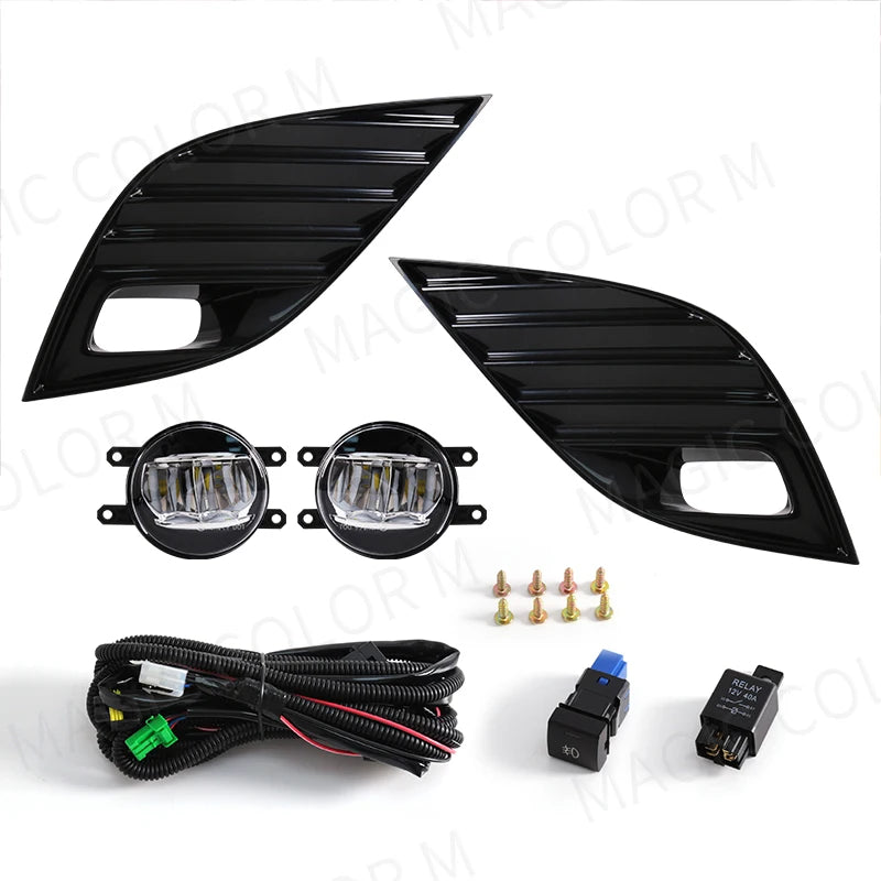 For Toyota Camry XSE SE 2018 2019 2020 LED Fog Lamps DRL Daytime Running Lights Switch Harness Covers Foglights Headlights 12V