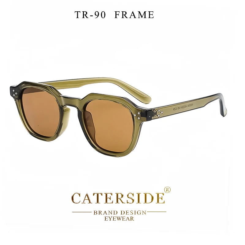 CATERSIDE Retro Polarized Men Sunglasses Acetate Temple / TR90 Frame Sun Glasses Women High Quality Sport Driving Travel Eyewear