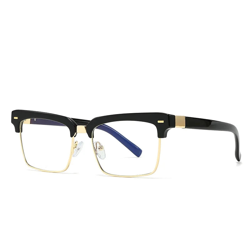 JNPCXI New Fashion Square Women Sunglasses Retro Rivets Men Clear Gradient Champagne Shades UV400 Sun Glasses