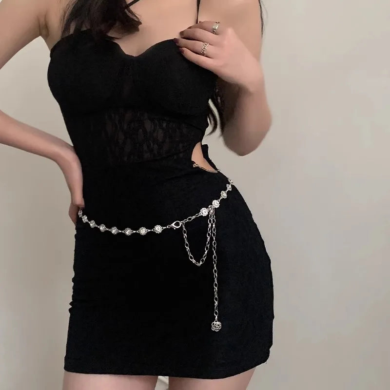 Metal Chatelaine Haute Couture Summer Dress With Fashionable Ins Style Decorative Suit Thin Belt Fashion Chain