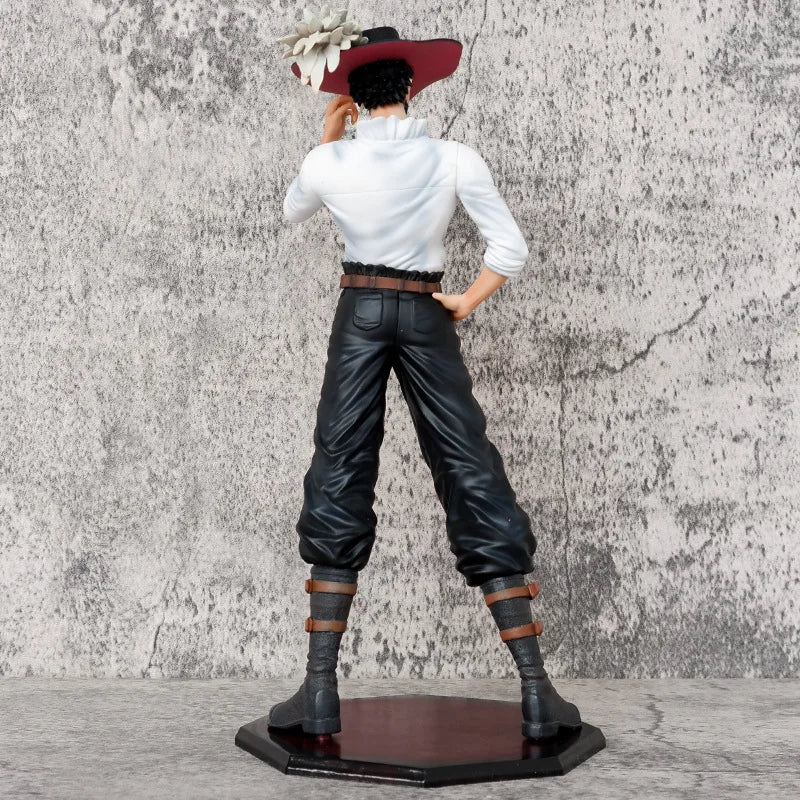 11" One Piece Dracule Mihawk White Suit Standing Pose Anime Figure Collectible