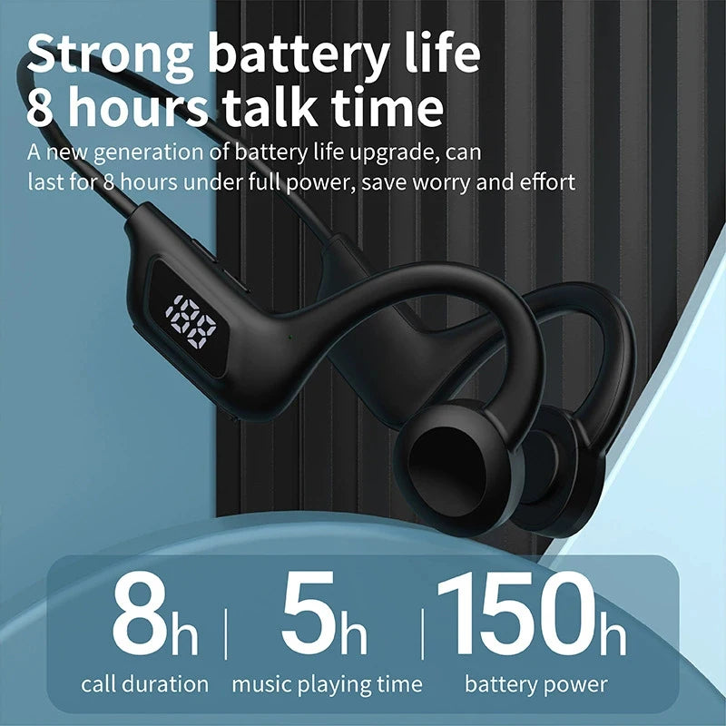 New BMAD Bone Conduction Headphones Wireless Bluetooth 5.4 IPX8 Waterproof Noise Canceling Headphones Painless Wear for Swimming