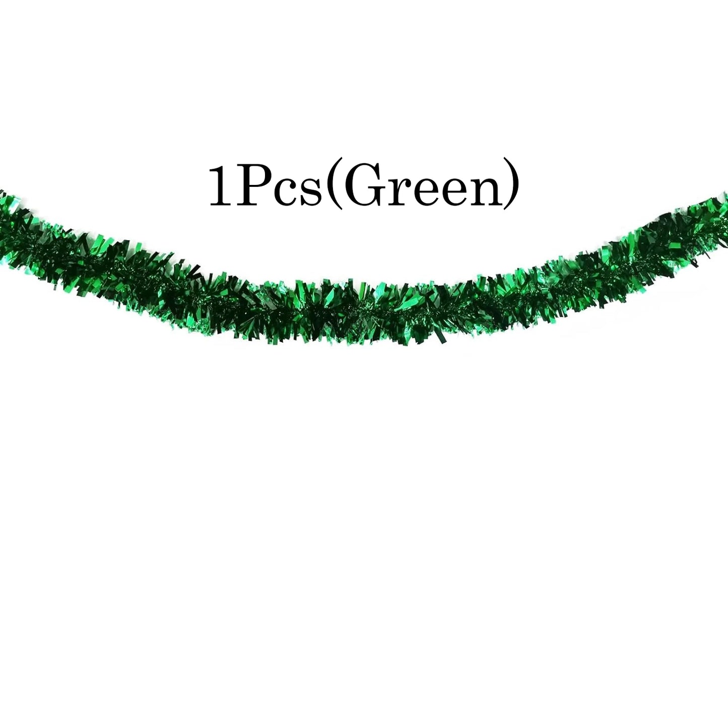 6.56ft Tinsel Garland, Christmas Metallic Hanging Green Red Gold Black Tinsel Garland For Xmas Tree Home And Party Decoration