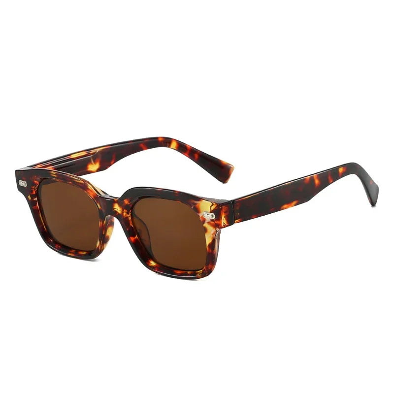 JNPCXI New Square Sunglasses Women Fashion Black Blue Shades UV400 Retro Rivets Men Clear Anti Blue Light Glasses Frame