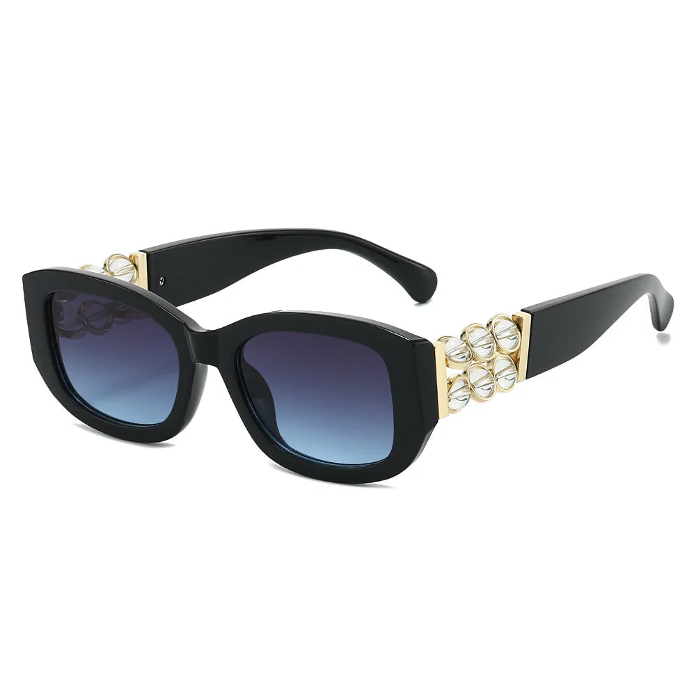 JNPCXI Retro Design Women's Sunglasses Ins Style Beads Fashion Sunglasses Simple Light Luxury Couple Sunglasses UV400