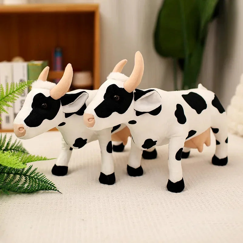 Cartoon Simulation Cow Plush Toys Children's Sleeping Dolls Desktop Ornaments, Birthday Gifts, Cloth Dolls