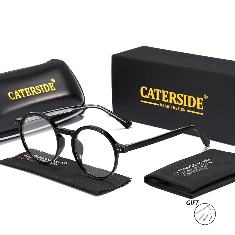 CATERSIDE New Men's Optical Glasses Customized 1.56 refractive index Round Lenses Prescription Glasses Women Reading Eyeglass