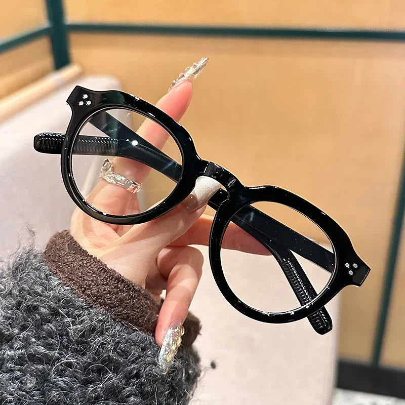 JNPCXI Oval Sunglasses Women Fashion Clear Black Orange Shades Retro Rivets Men Punk Trending Sun Glasses UV400