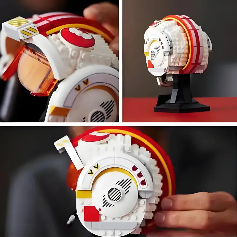 Star Plan Sky Walkers Red Five Helmet -75327  SpaceShip Battle Building Blocks