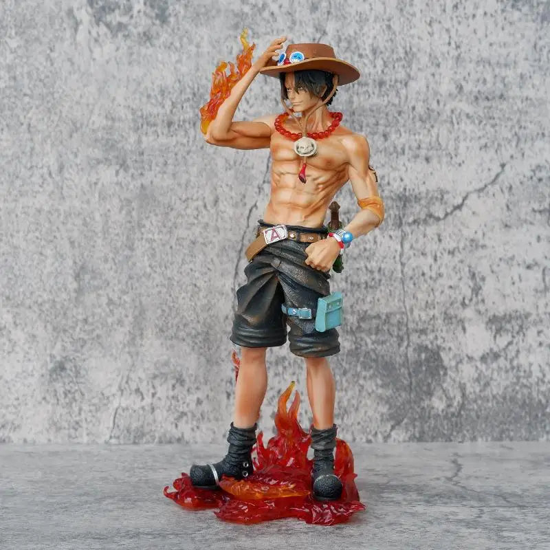 23cm-9 inch Anime One Piece Figure Ace in Flame Statue PVC Collectible Statue