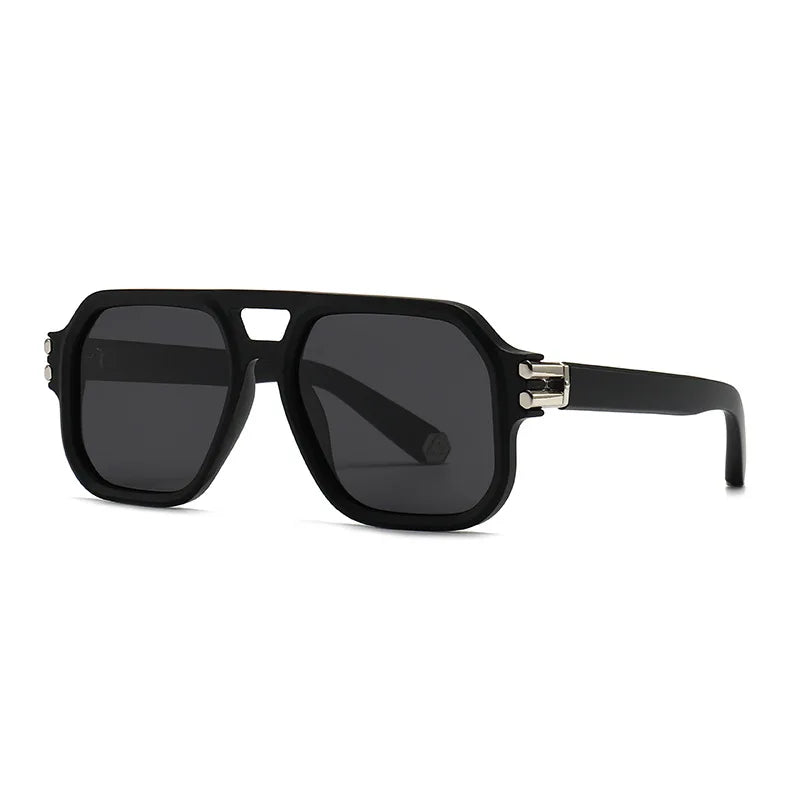 JNPCXI Polarized Fashion Square Sunglasses Men Gradient Shades UV400 Vintage Rivets Women Trending Sun Glasses
