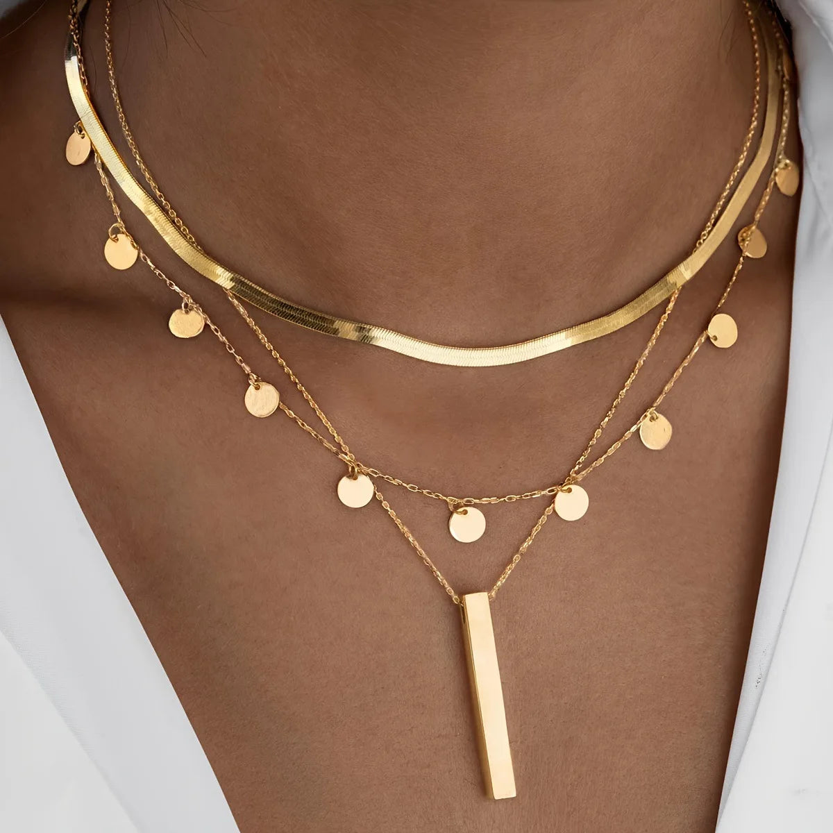 Vintage Imitation Pearl Shell Starfish Pendant Necklace for Women Fashion Multilayer Clavicle Chain Necklace Party Jewelry Gift