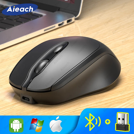 Aieach Color Wireless Bluetooth Mouse USB Silent Ergonomic Gamer Mouse Laptop PC