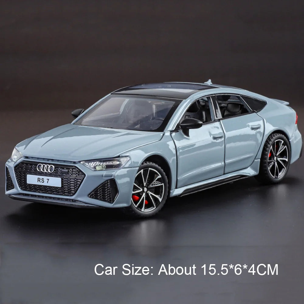 1:32 Scale RS6 RS7 Alloy Sport Car Models Diecast Toys Doors Opened with Sound Light Pull Back Miniature Vehices Christmas Gifts